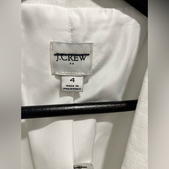 J. Crew Linen cotton Blend One Button Blazer White Size 4 NEW classic - Picture 11 of 13